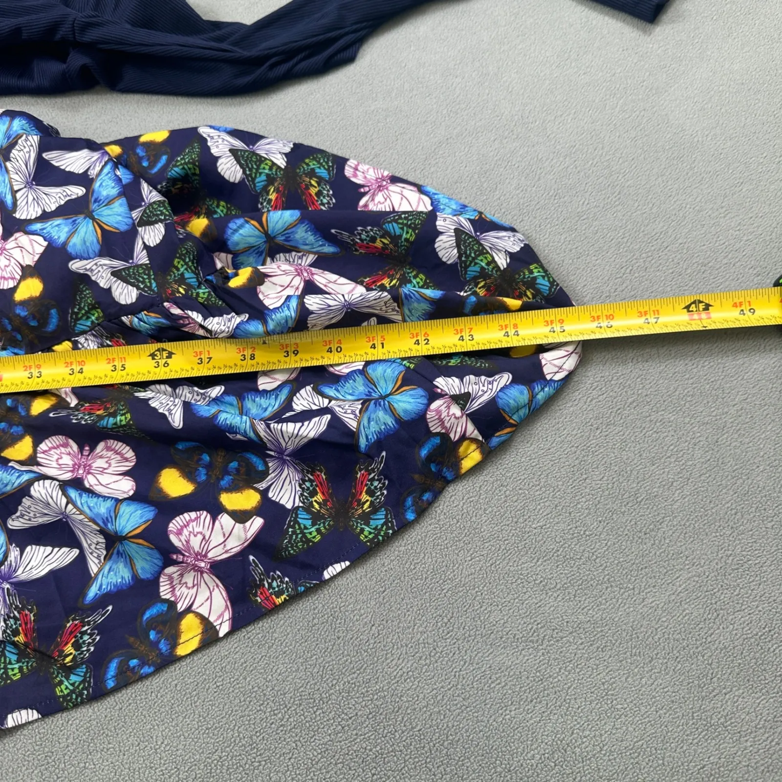 NWT S.DEER Concept Tiered Dress Womens XXL Butterfly Print Long Sleeves Skirt Blue - Image 5