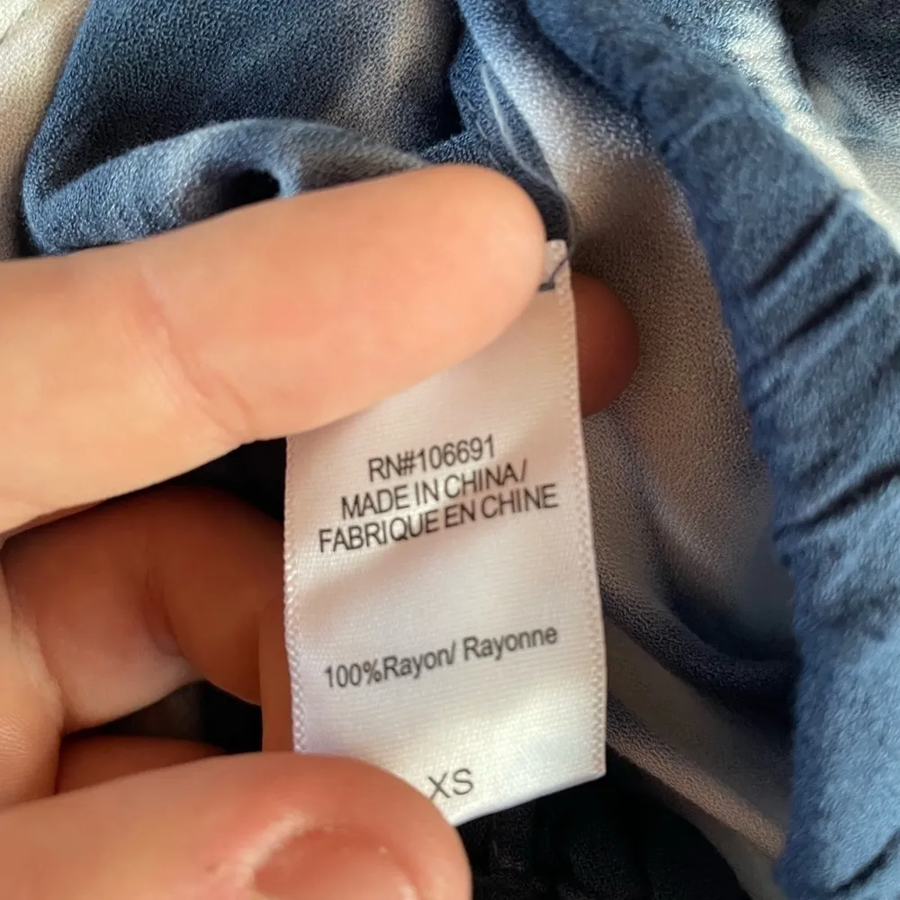 NWT Young Fabulous & Broke Palms Tie Dye Split Front Pants in Blue White Size XS - Image 7