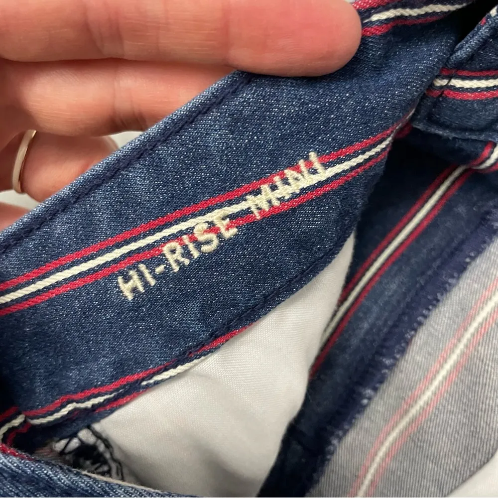 American Eagle Patriotic Americans Striped High Waisted Denim Mini Skirt 2 - Image 4