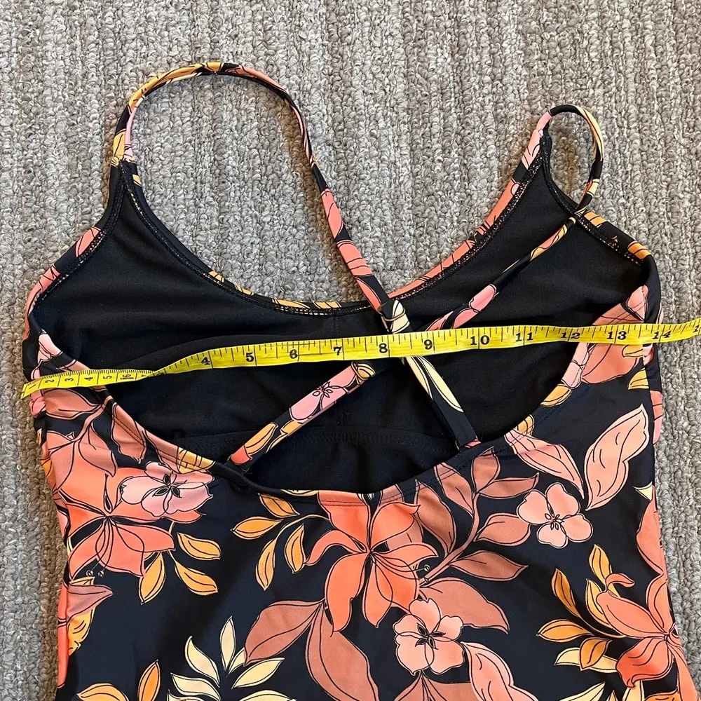 Aqua Couture Swimsuit Floral One Piece M Medium Black - Image 4