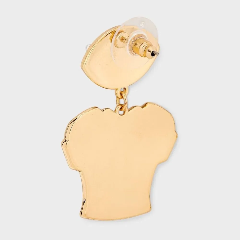 Football Jersey Post Drop Earrings - Red/Gold -‎ NWT - Image 2