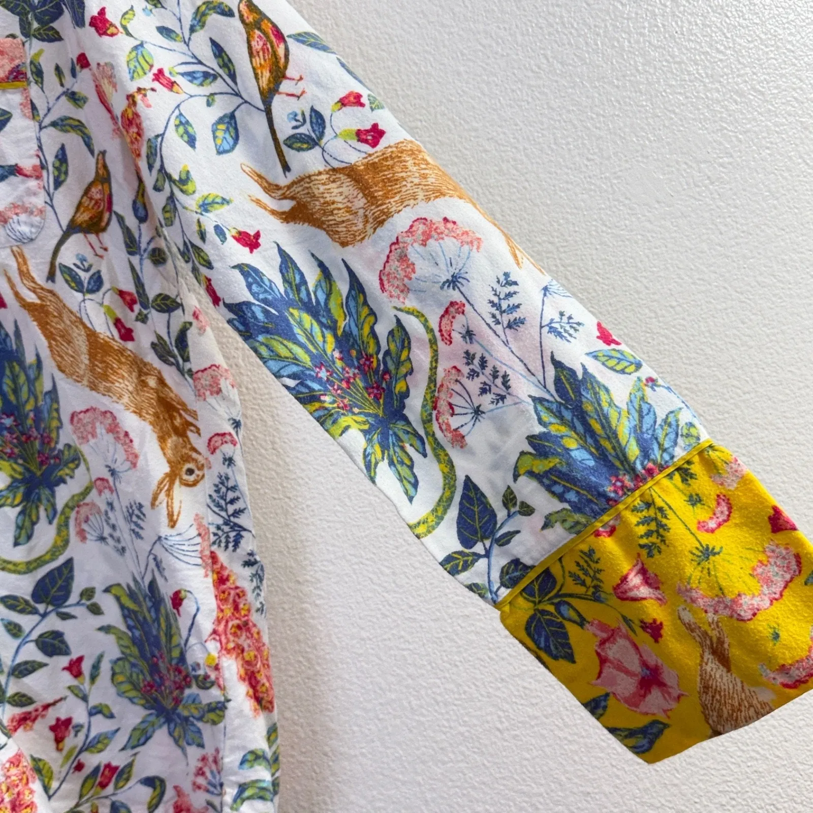 Anthropologie Kelly Louise Judd Pajama Top Womens Medium Flannel Forest Fable - Image 5