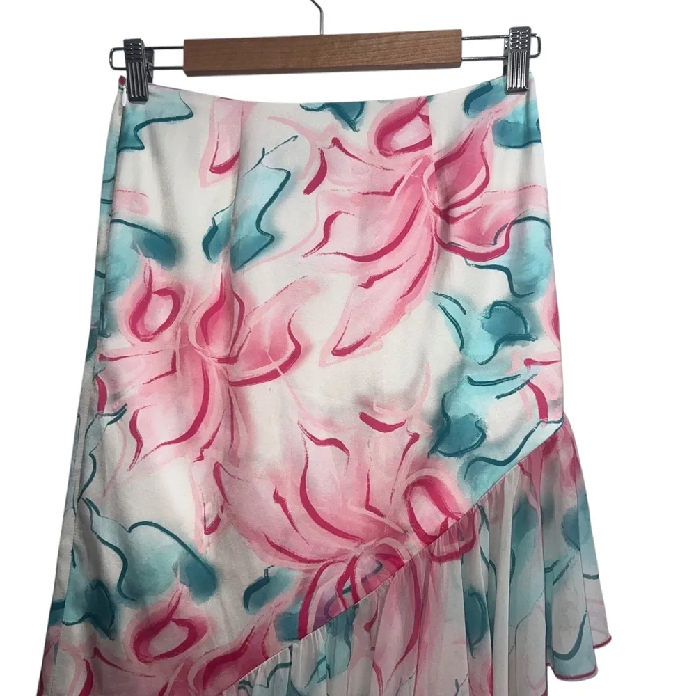 NWT Kim Shui Pink Silky Floral Cutout Bustier Top & Pink Silky Floral Midi Skirt - Image 10