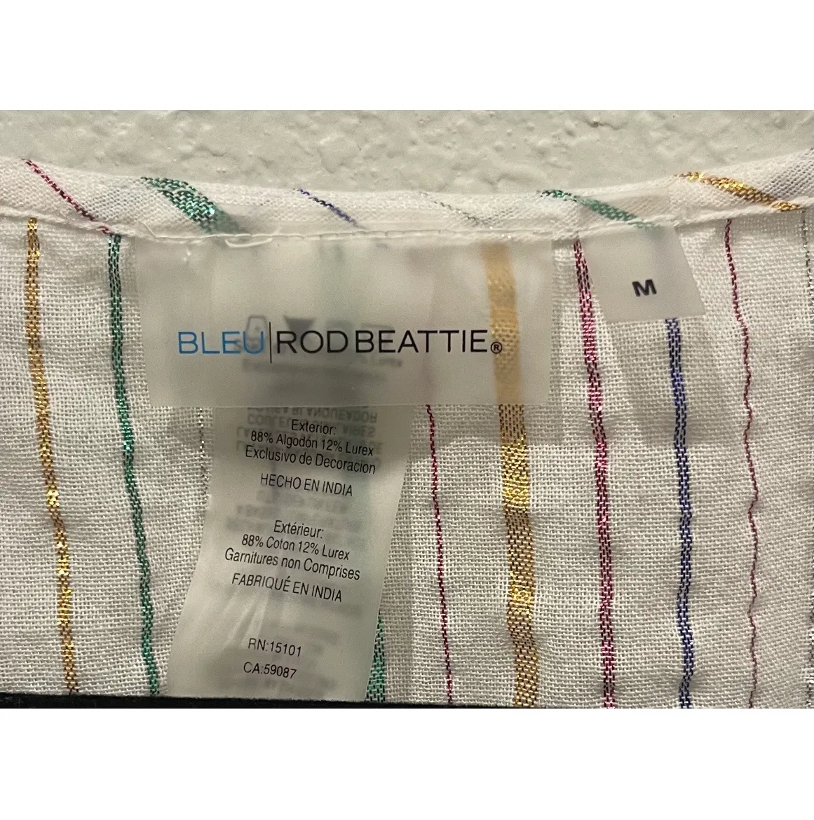 BLEU ROD BEATTIE White Passage To India Caftan Metallic Cover Up - Image 6