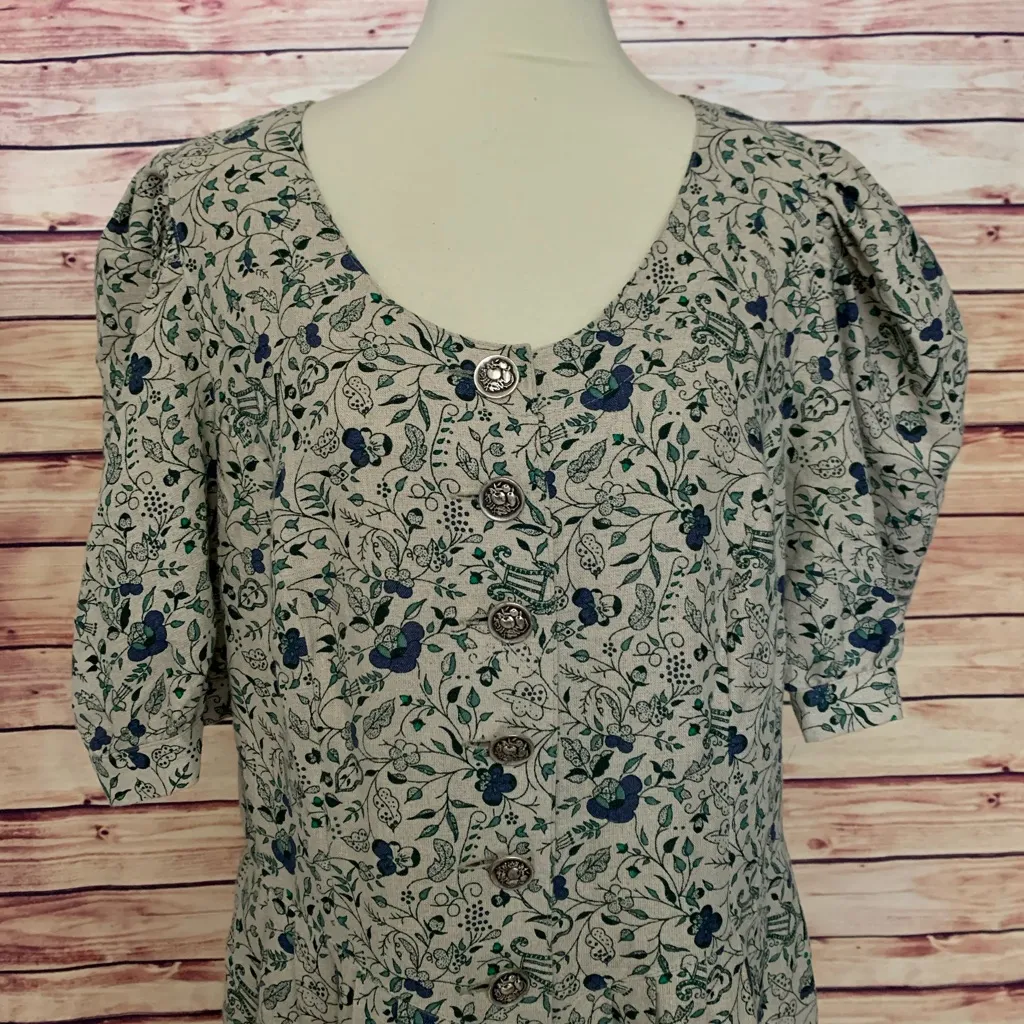 Berwin & Wolff Tracht Folkloric Costume Peasant Short Sleeve Dirndl Dress, 46 Gray Size XL - Image 2