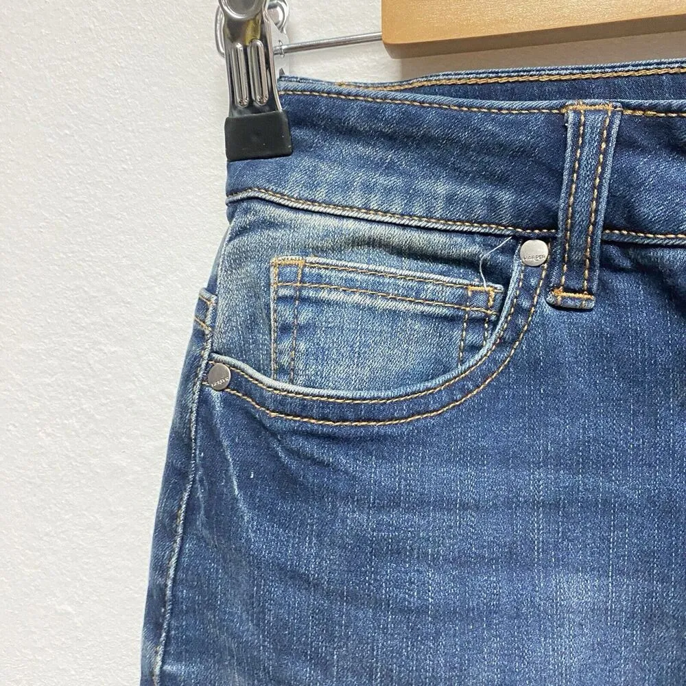 Harper Mini Skirt Y2K Women’s Small Distressed Denim Frayed Hem Jeans Blue - Image 3