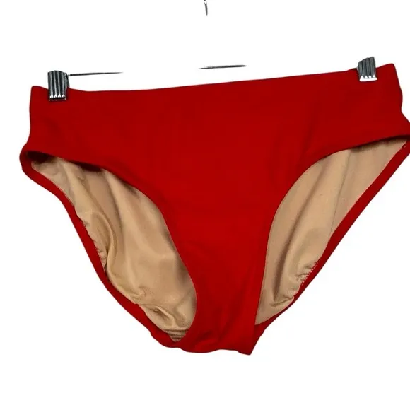 Ativa‎ Red Racerback Tankini Two Piece Swimsuit Top sz 8 Bottom Sz 6 Sporty - Image 3