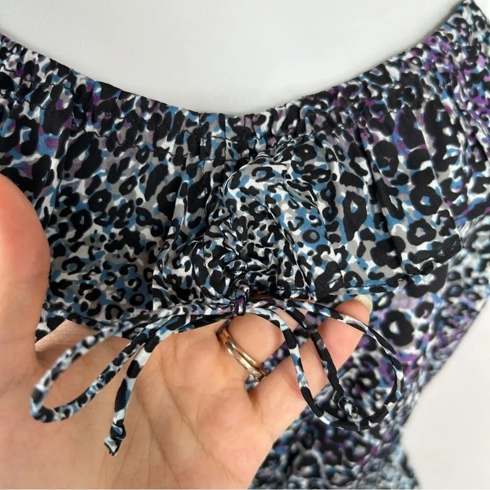 BCBGENERATION Mini Dress Womens Size XS Leopard Print Animal Ruffle Colorful - Image 3