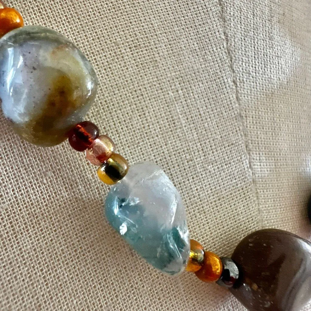 Mixed Agate Tumbled Stone Beaded Necklace - Image 7