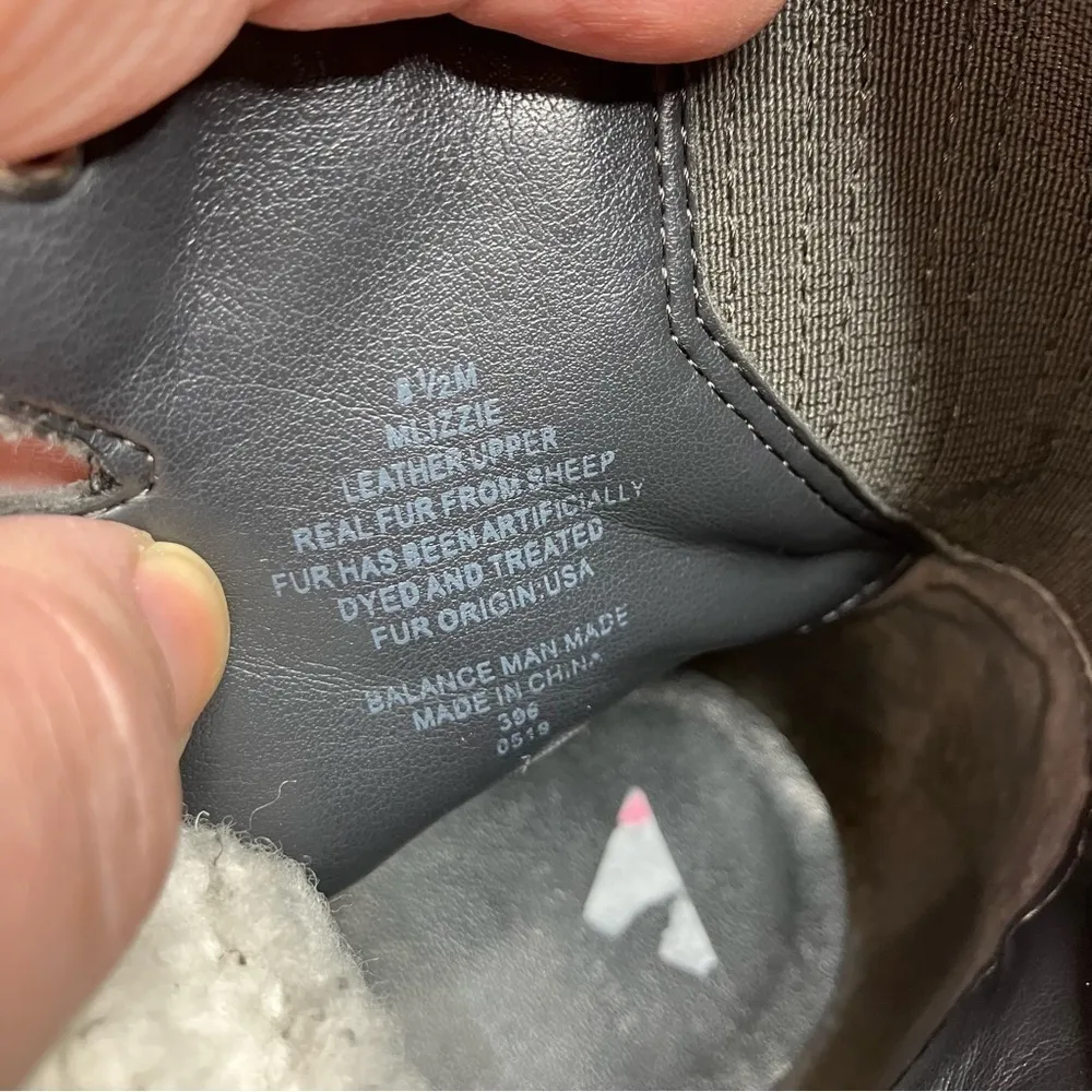 Marc Fisher MLIZZIE lug sole leather & Sherpa lace up boots size 8.5‎ - Image 8