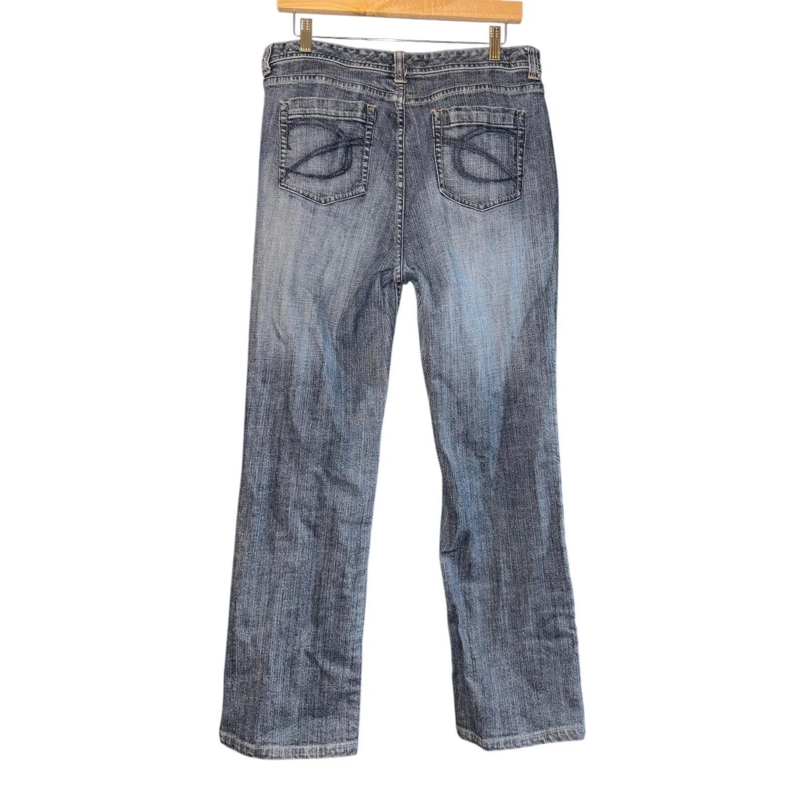 Chicos Platinum Straight Leg Jeans Women's 10 (1.5) Stretch Denim Medium Wash - Image 2