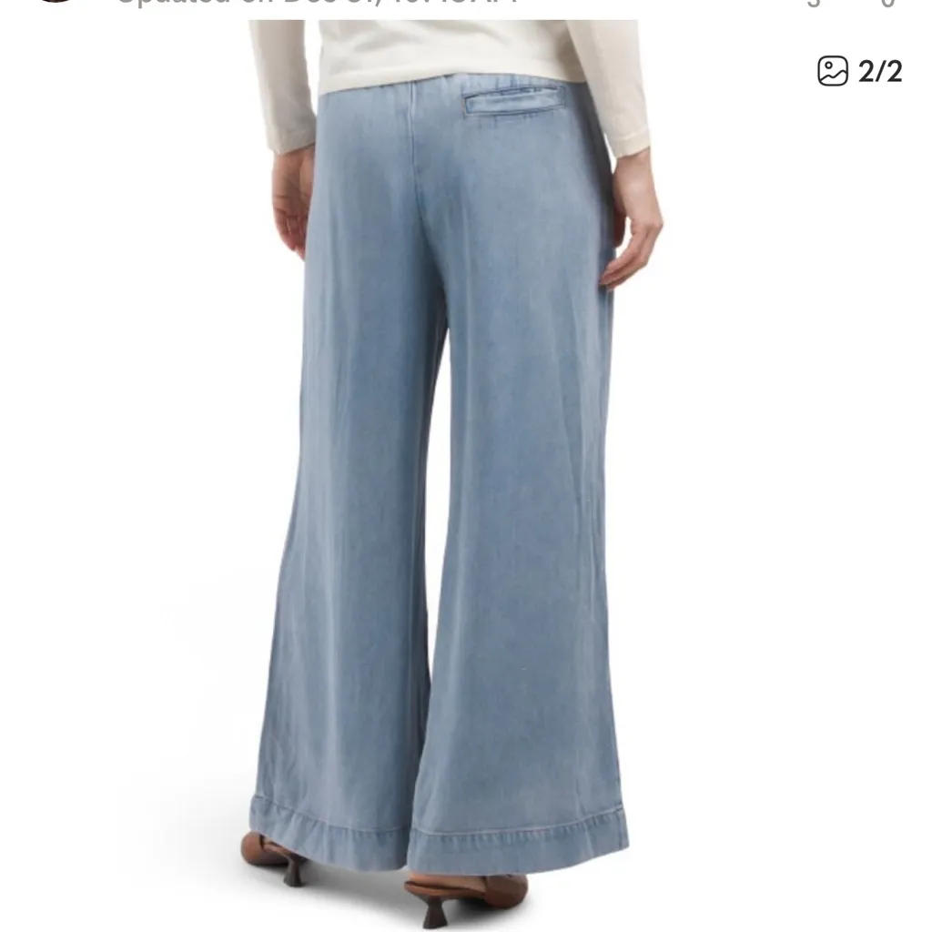 Young broke and fabulous Light Blue Wide-Leg Pants - Image 2