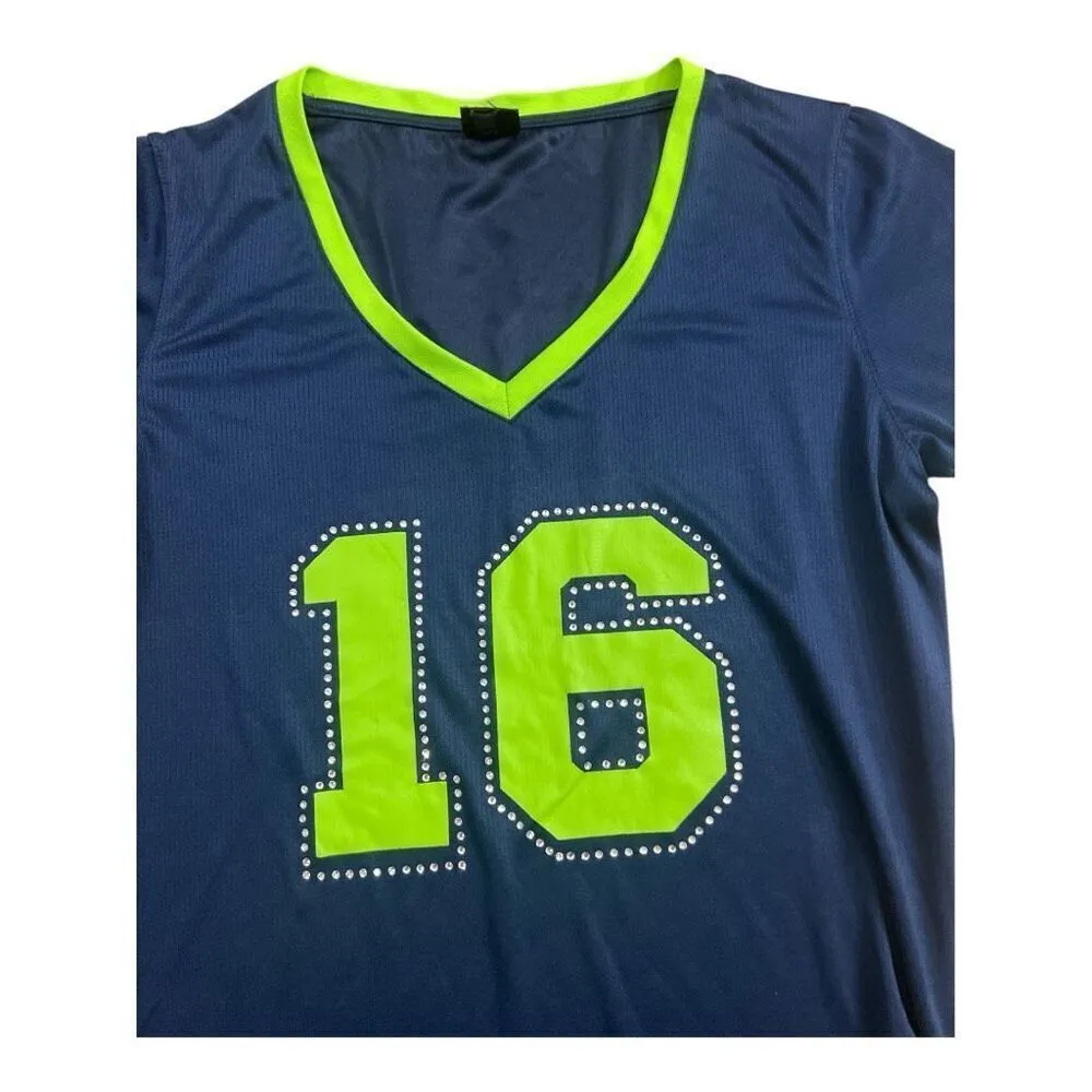 Seattle Seahawks 16 Maternity Blue T - Image 2