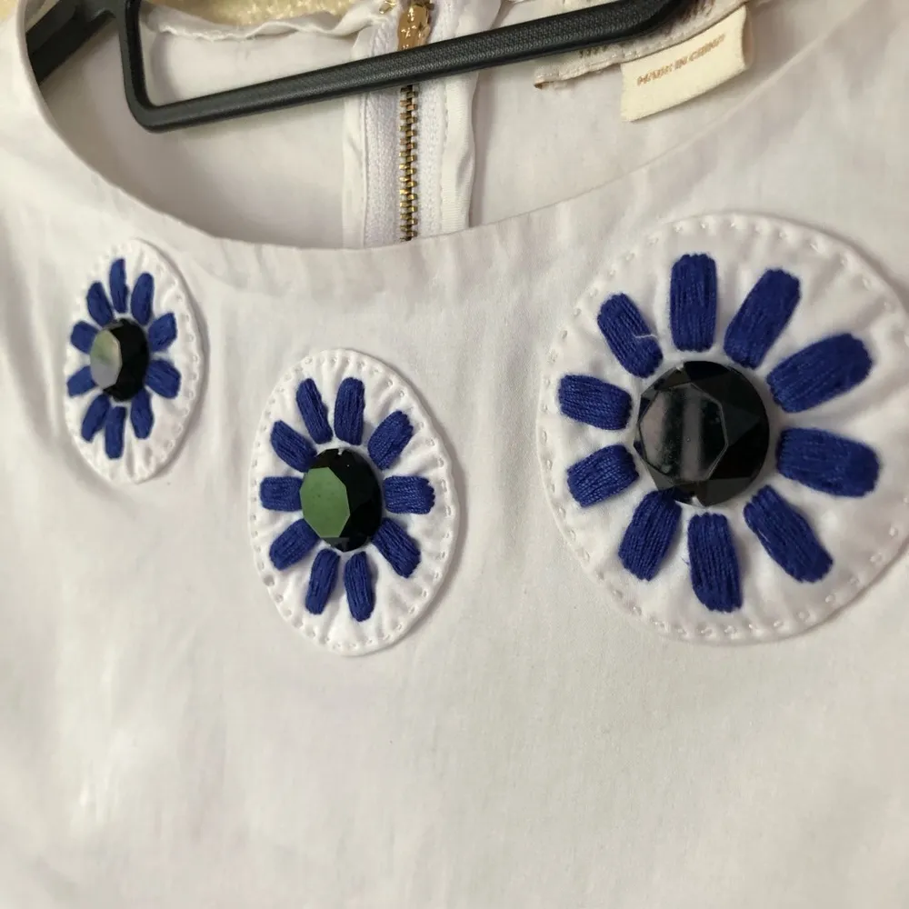 Kate Spade embroidered embellished floral boxy dressy short sleeve cropped Too - Image 4