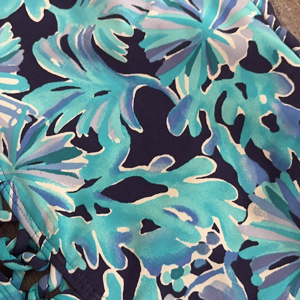 Lilly Pulitzer Isle Lattice One Piece Swimsuit Bright Navy In Too Deep size 4 - Image 10