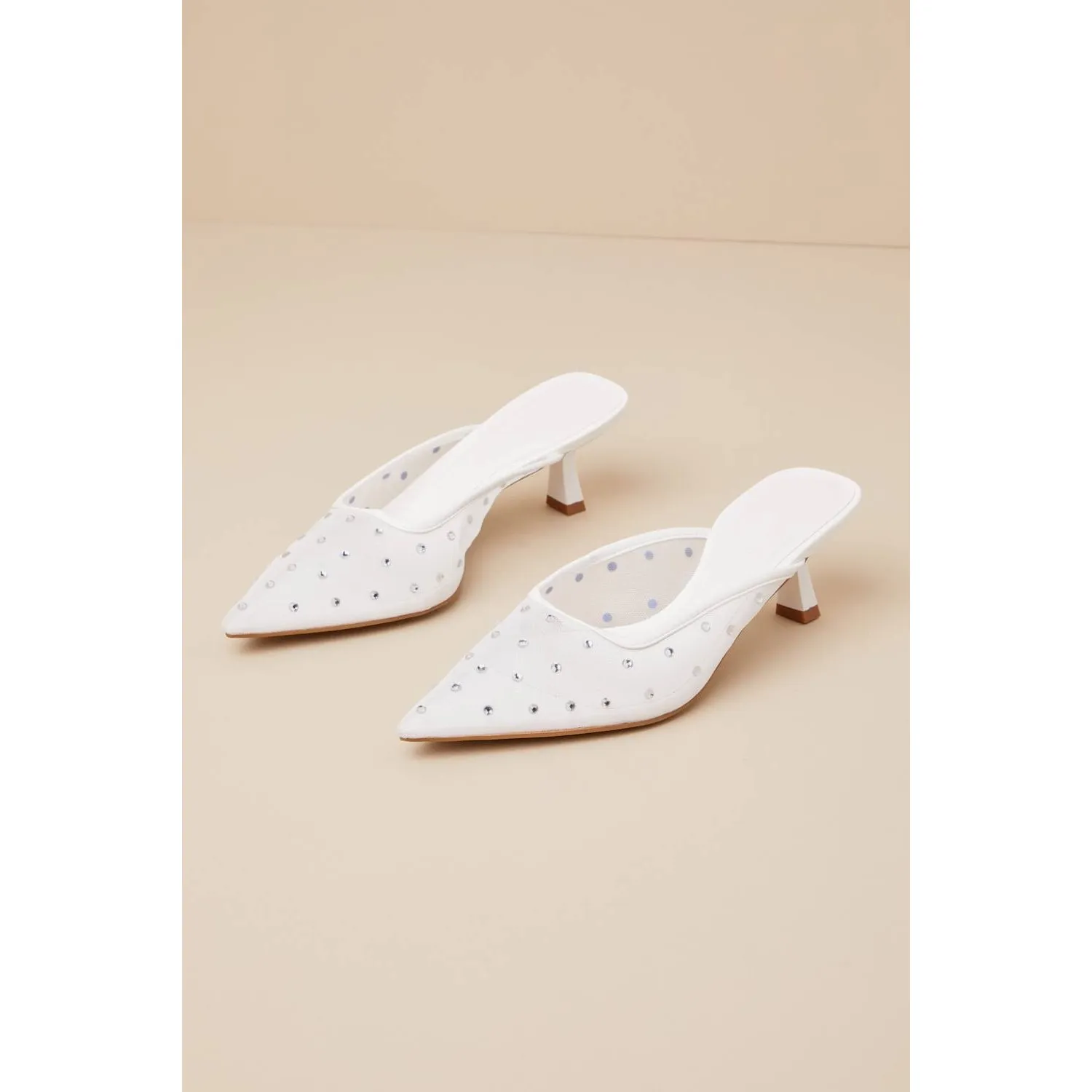 Billion Antonia White Mesh Rhinestone Pointed - Image 3