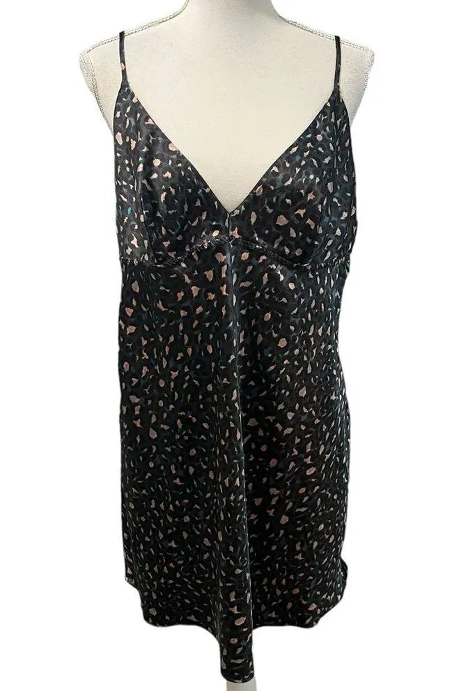 Victoria’s Secret Black Animal Leopard Print Chemise Lingerie XL - Image 2