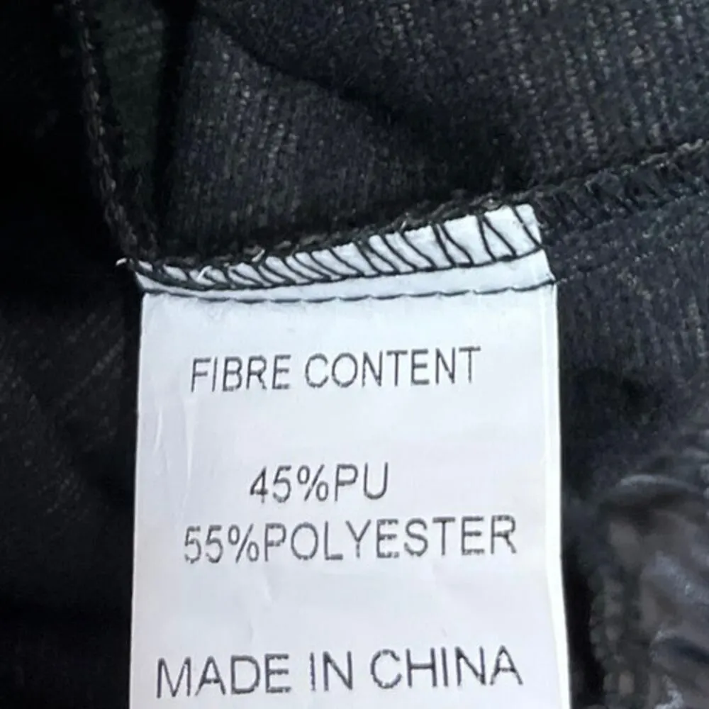 Princess Polly Black Faux Leather Straight Wide Leg High Waist Trousers Pants 6 - Image 5