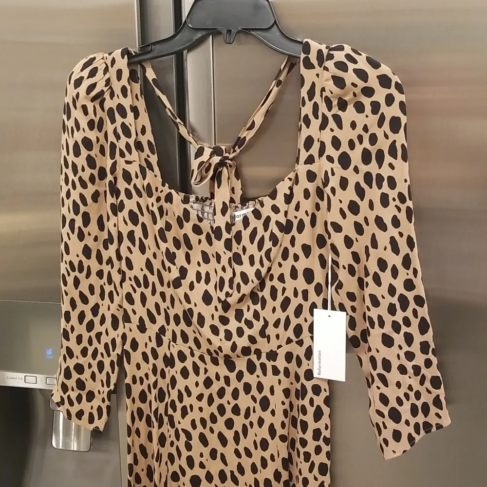 💕REFORMATION💕 Mara Midi Dress ~ Bobcat Animal Print 0 NWT - Image 13