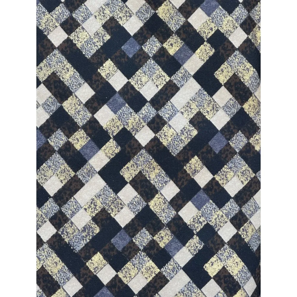 Mosaica Pants Metallic Multicolor Checkered Pull On NWT Medium - Image 6