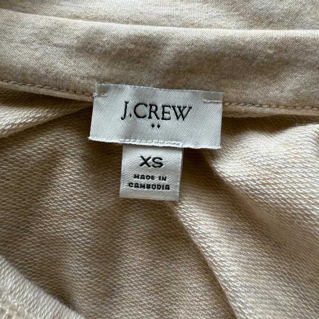 J. Crew cream color long sleeve collared v-neck pullover shirt women's size XS - Image 6