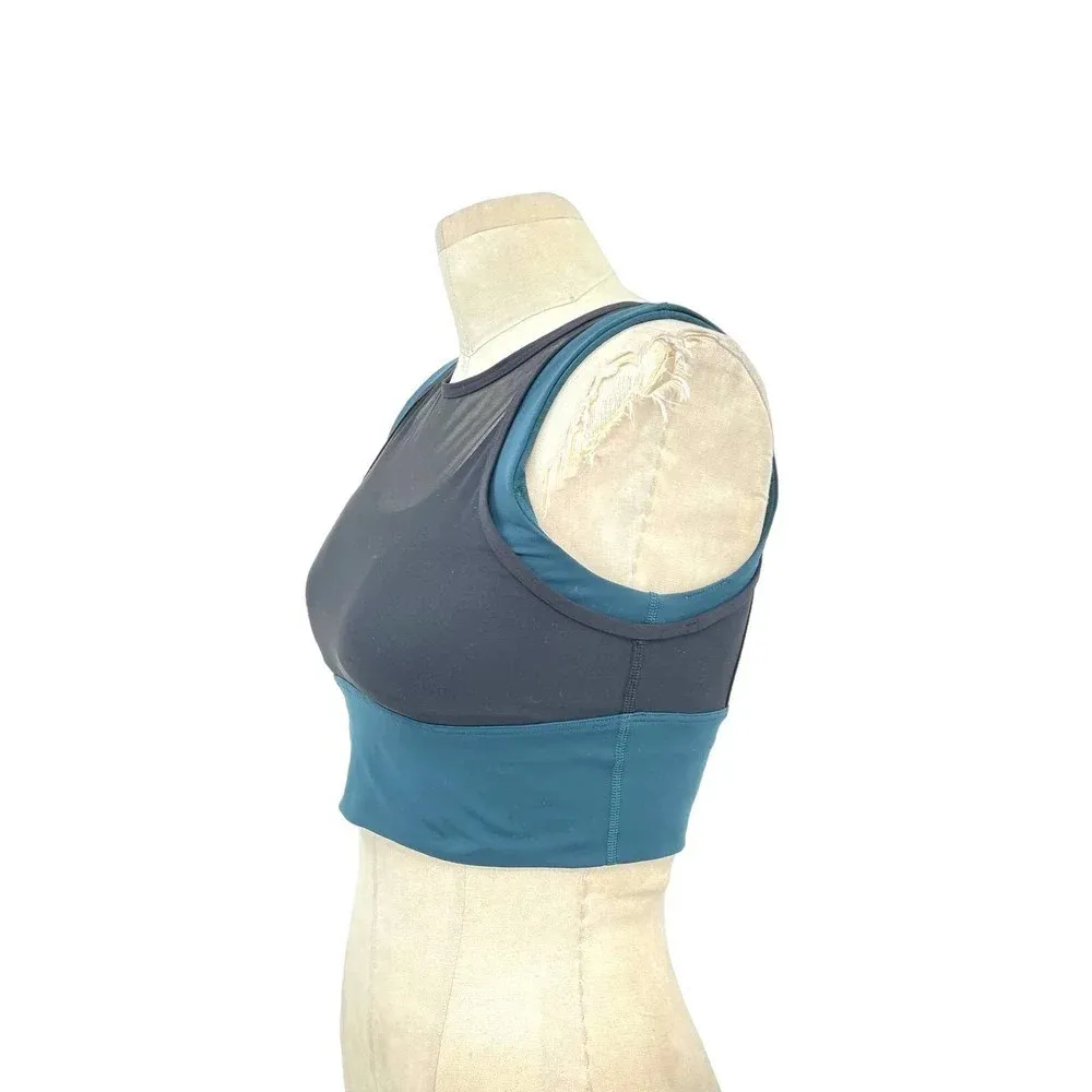Lululemon Double Tap Sports‎ Bra II Submarine Green / Black Mesh Size 8 - Image 4
