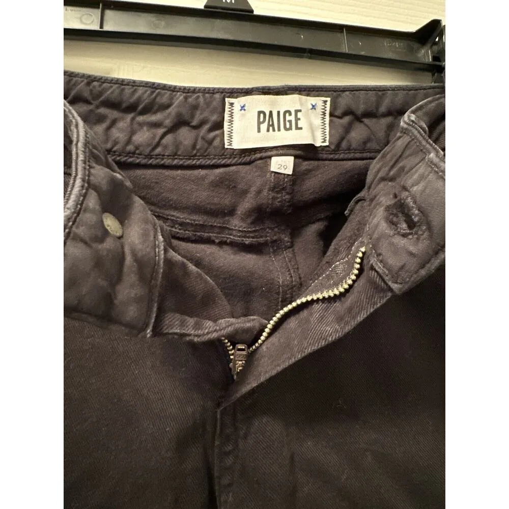 Paige Black Denim Jeans Women’s Cropped Distressed 2000s Y2K Style Gothic - Image 4