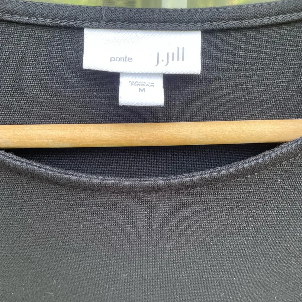 J Jill Ponte Knit Dress Black Size Medium Work Office Modest Long Sleeve EUC - Image 5