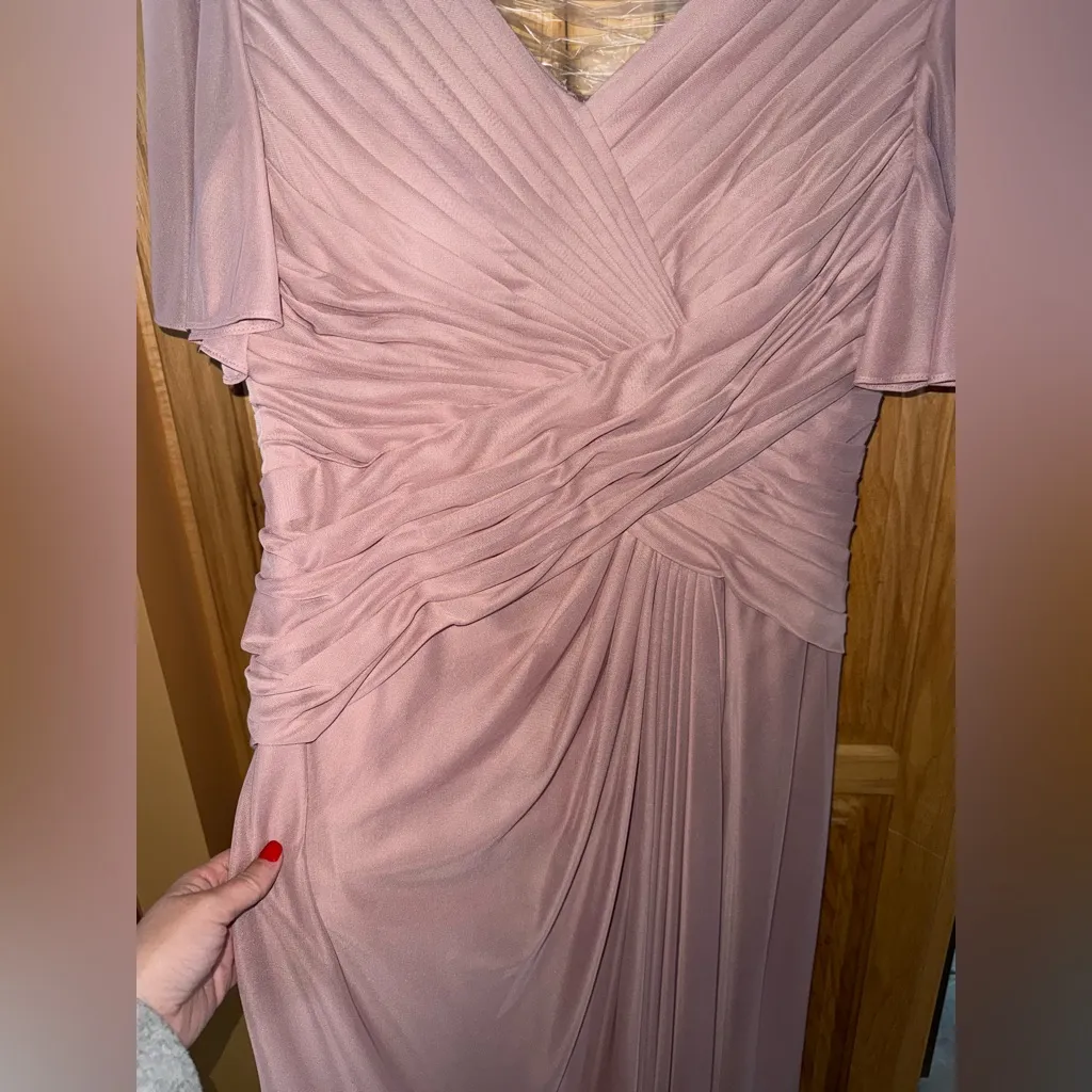 Azazie Mauve Maxi Dress with V-Neck - Image 6