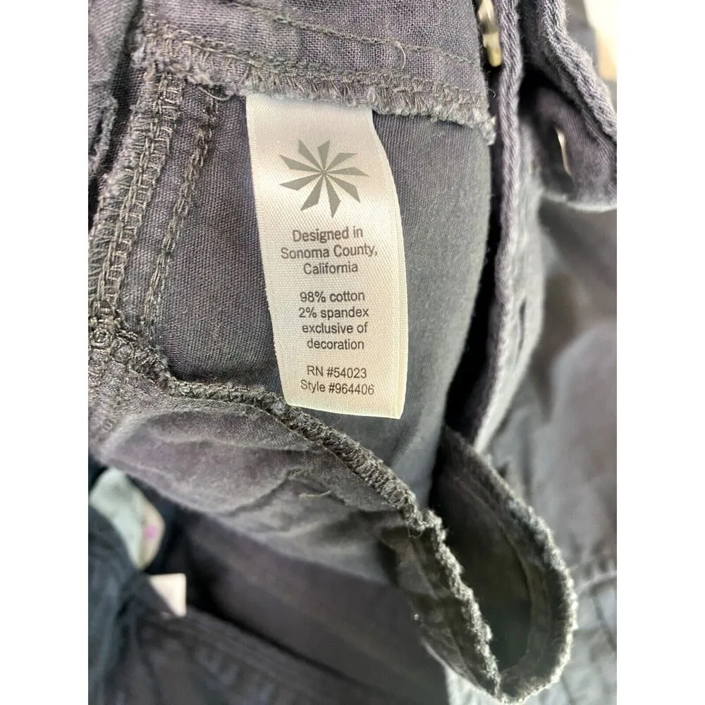 Athleta Relaxed Fit Cotton Cargo Bermuda Shorts Zip Clasp 5-Pockets 6 Grey #2808 - Image 8