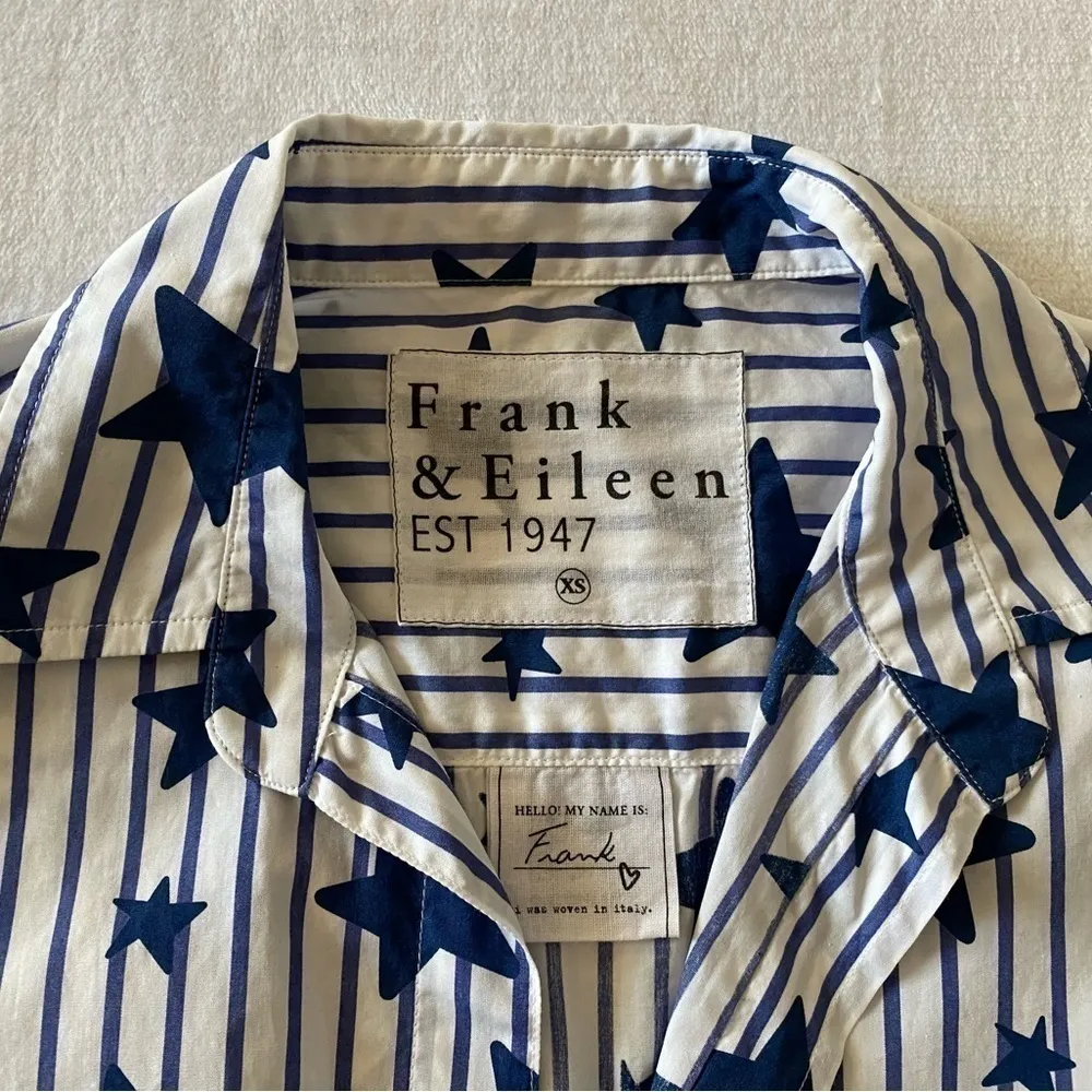 Frank And Eileen Classic Stripe With Stars And Superfine Shirt Size XS - Image 3