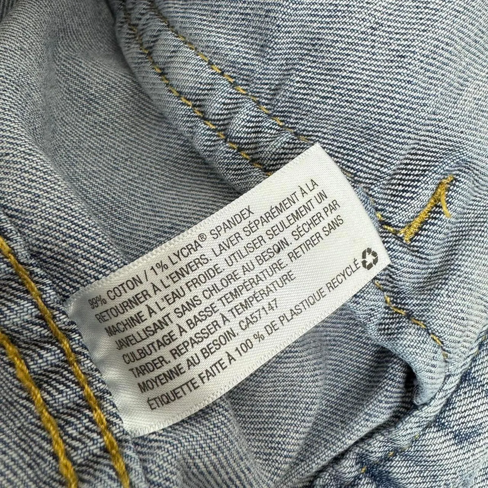 Denim Vest Fitted Light Wash XS Indie Sleaze - Image 6