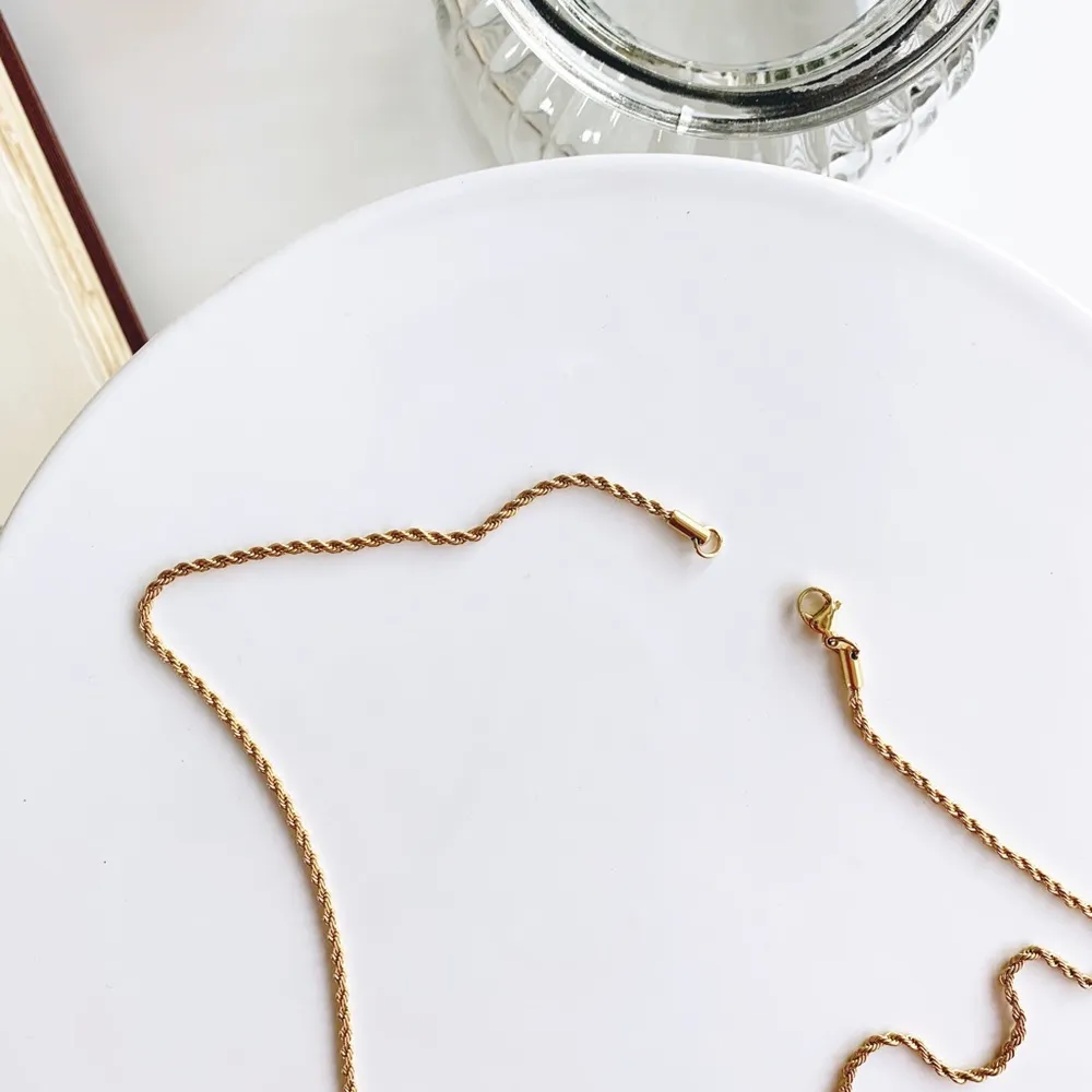Gold 2mm wheat rope chain necklace - Image 8