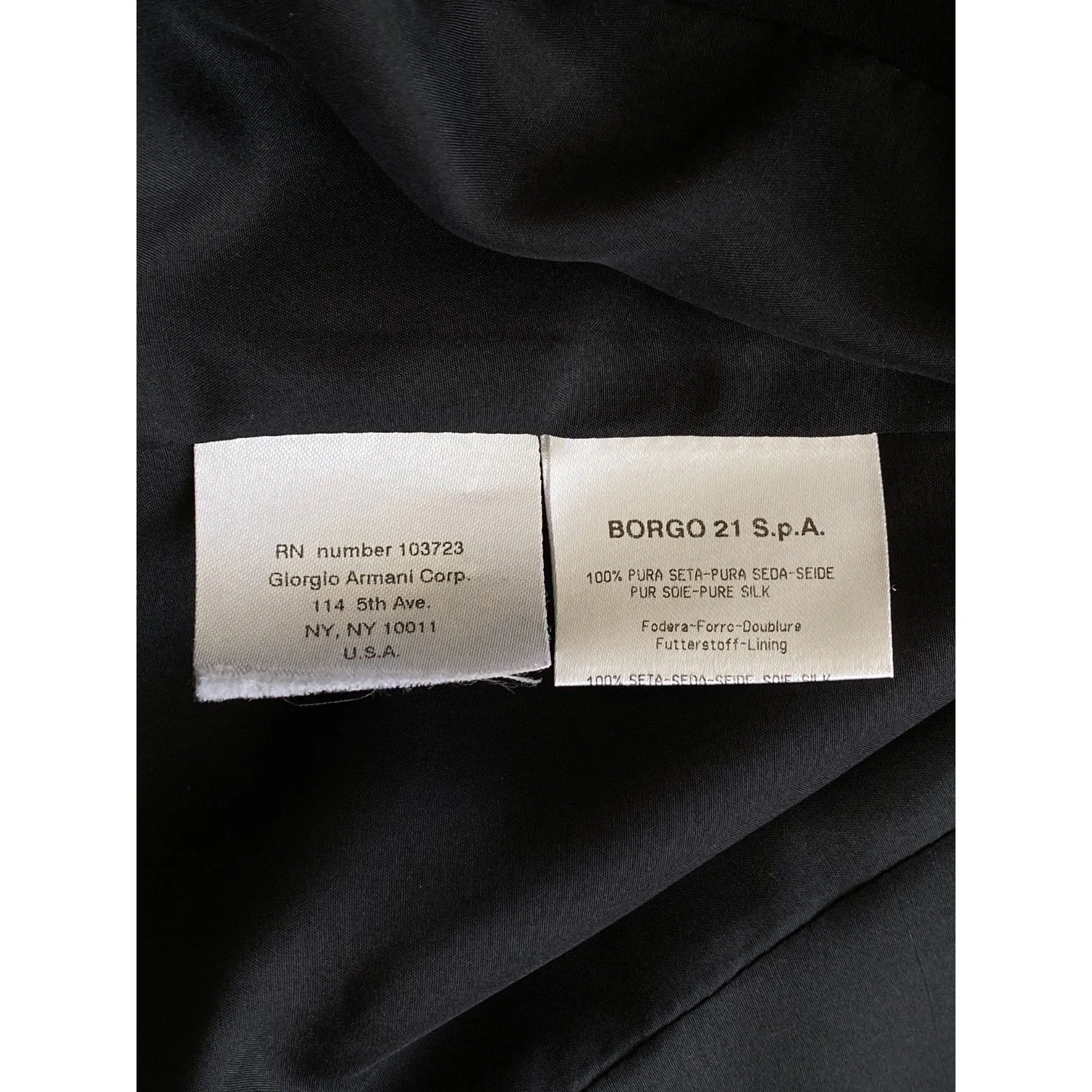 Giorgio Armani Pure Silk Black Blazer Womens Size US 10 (44) Made in Italy - Image 5