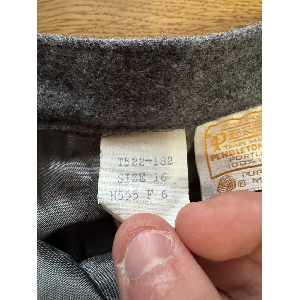 Pendleton Blazer Skirt Set Women Size16 Gray 100% Virgin Wool Made in USA 90 VTG - Image 7