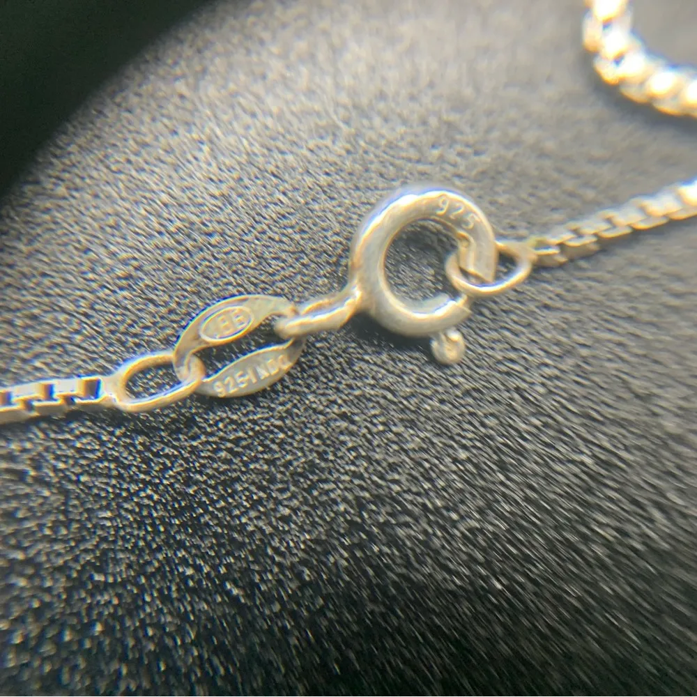 Dalmatian Jasper Heart Shaped Sterling Silver Necklace 925 18” Black - Image 5