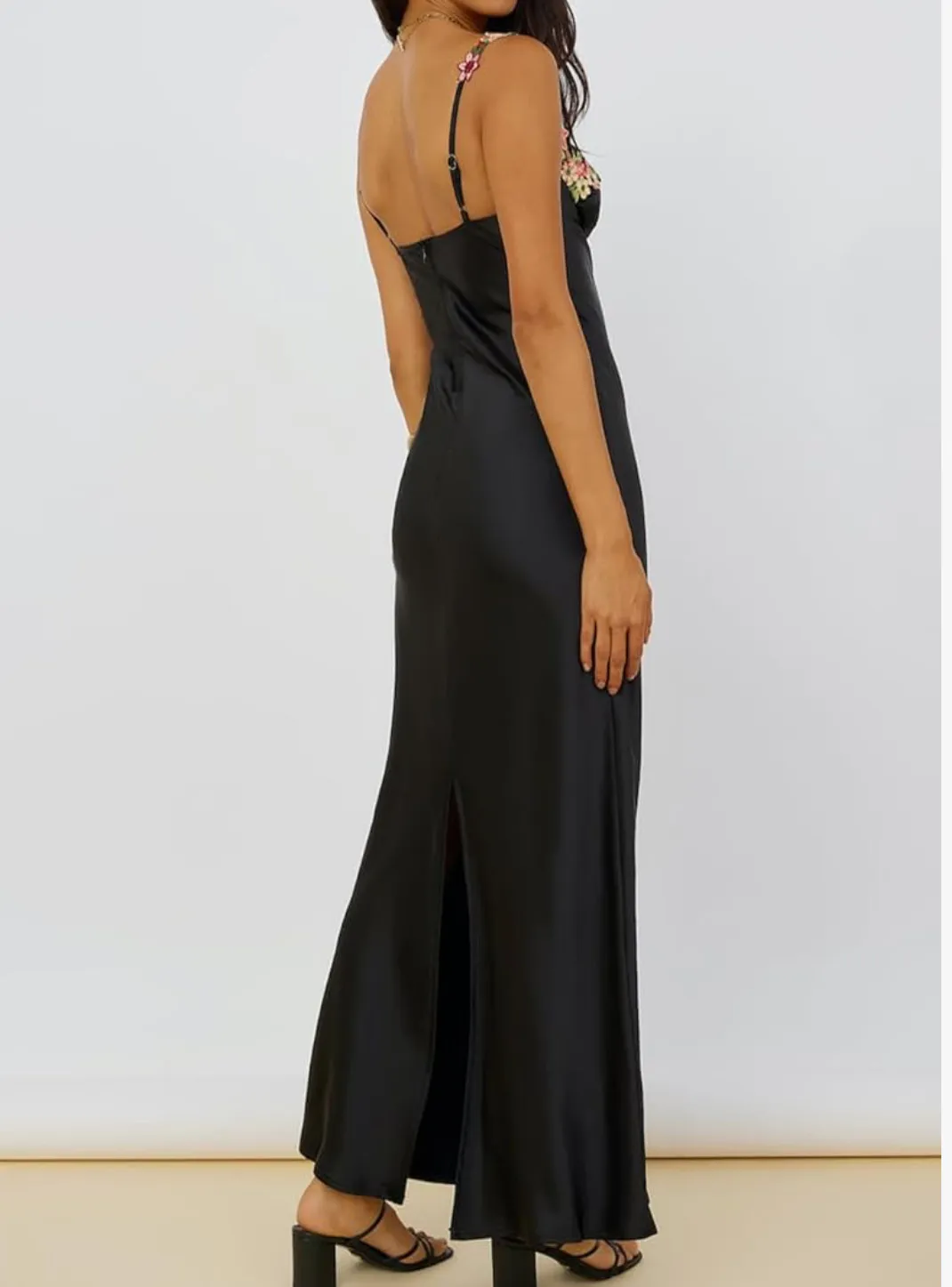 Black Silk Formal Dress - Image 2