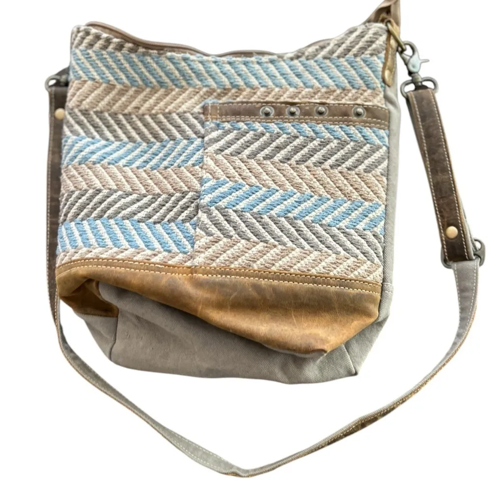 Myra Bag Women's Blue Shoulder Bag with Stud Detailing and Zip Closure - Image 3