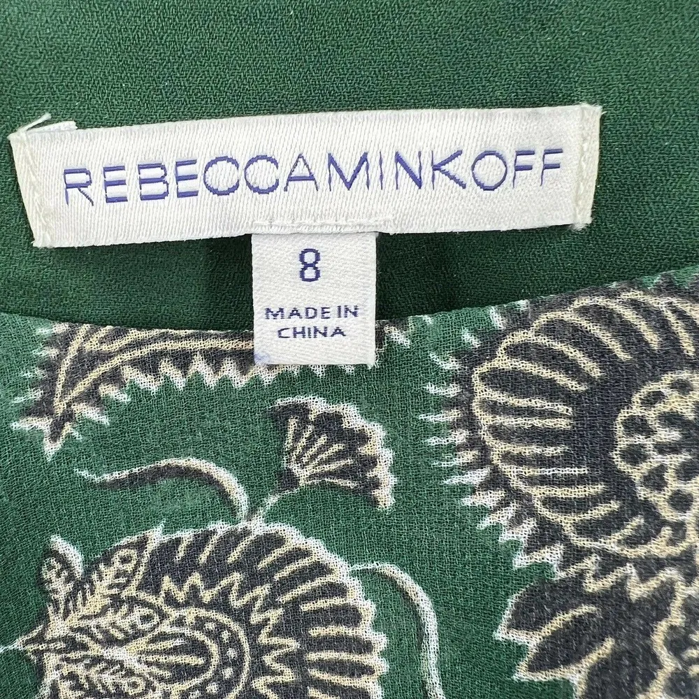 Rebecca Minkoff Green Ruffle Sleeveless Floral Long Dress Size 8 - Image 77