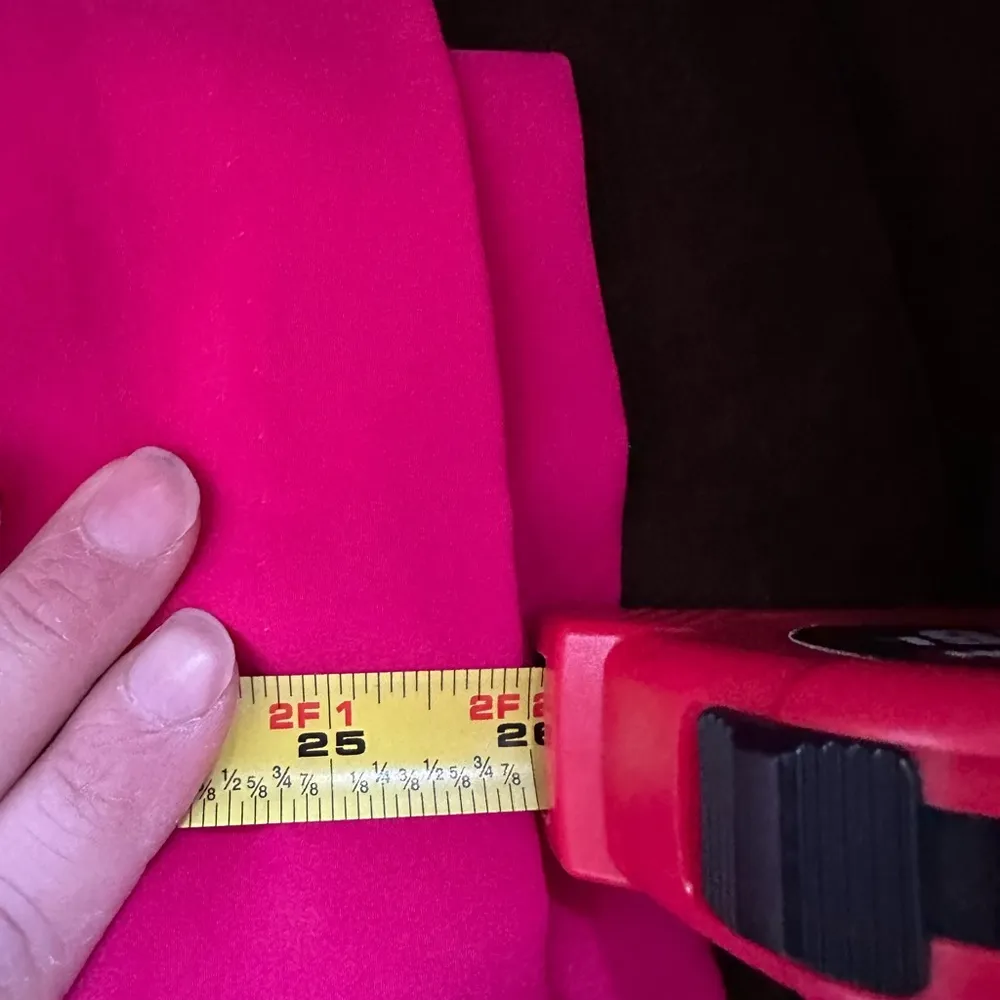 Liz Claiborne Blouse LS Hot Pink Pleated Front No Collar Hidden Buttons … - Image 11