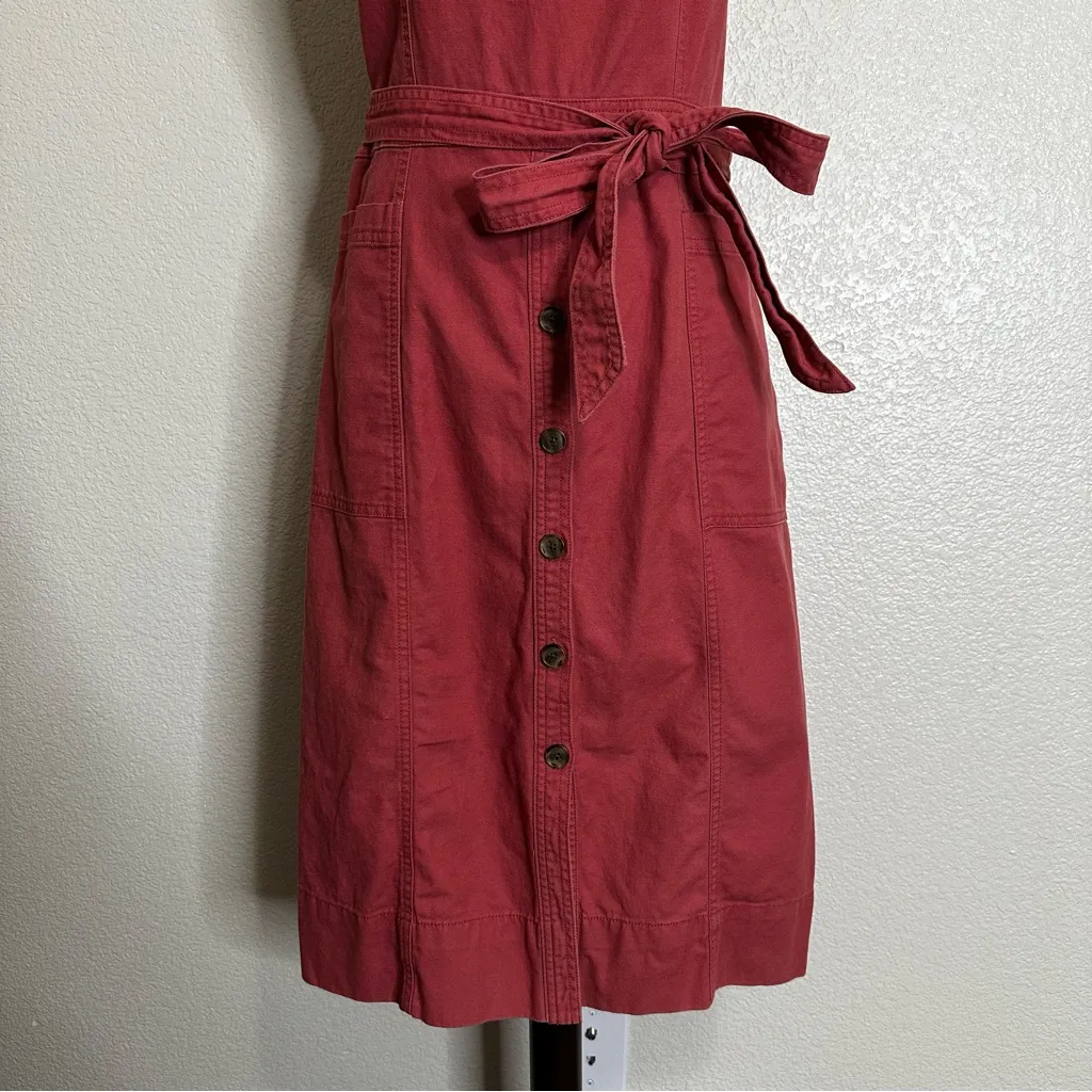 GAP Linen Blend Button-Front Apron Midi Dress, Size 8 Tall - Image 5