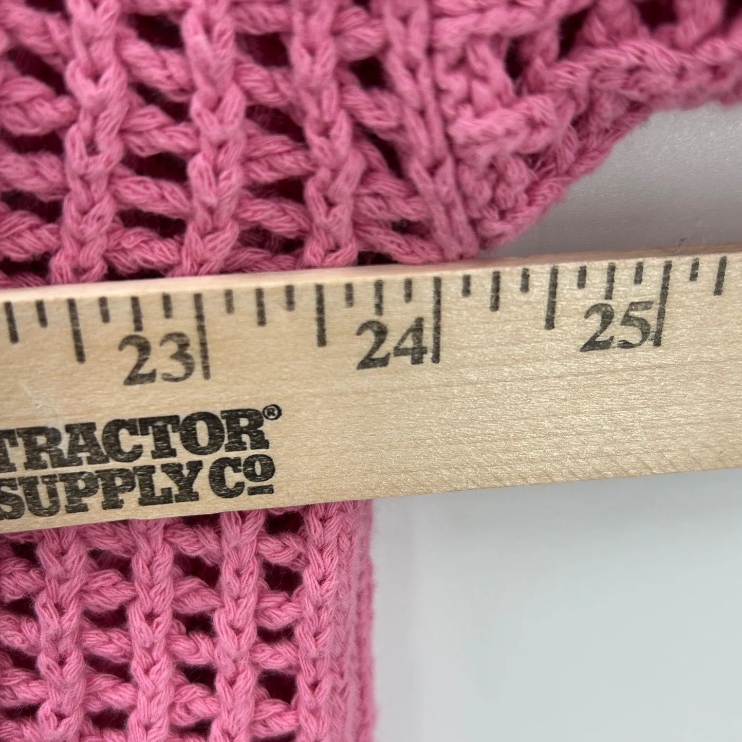 NWT Madewell Pink Crochet V Neck Long Sleeve Sweater Open Knit Top XXL - Image 7