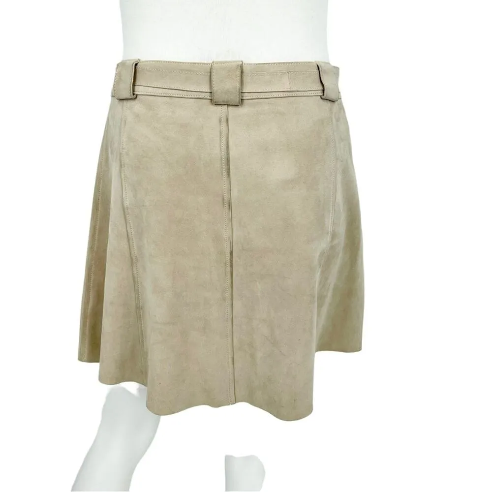 Madewell Women’s Faux Tan Suede Mini Leather Wrap Skirt Size 2 - Image 8