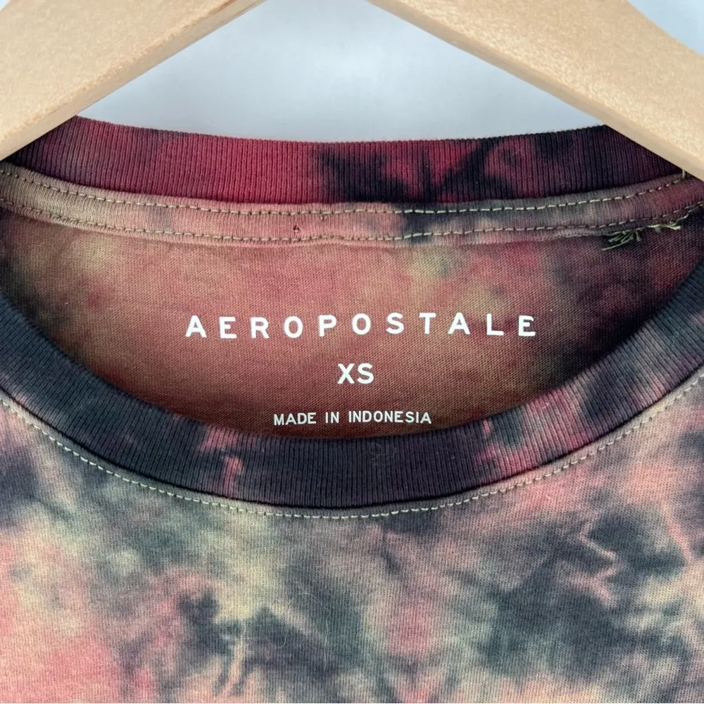 Aeropostale Optimist Peace Symbol Soft Tie Dye‎ Crew Neck Long Sleeve Tee - Image 2