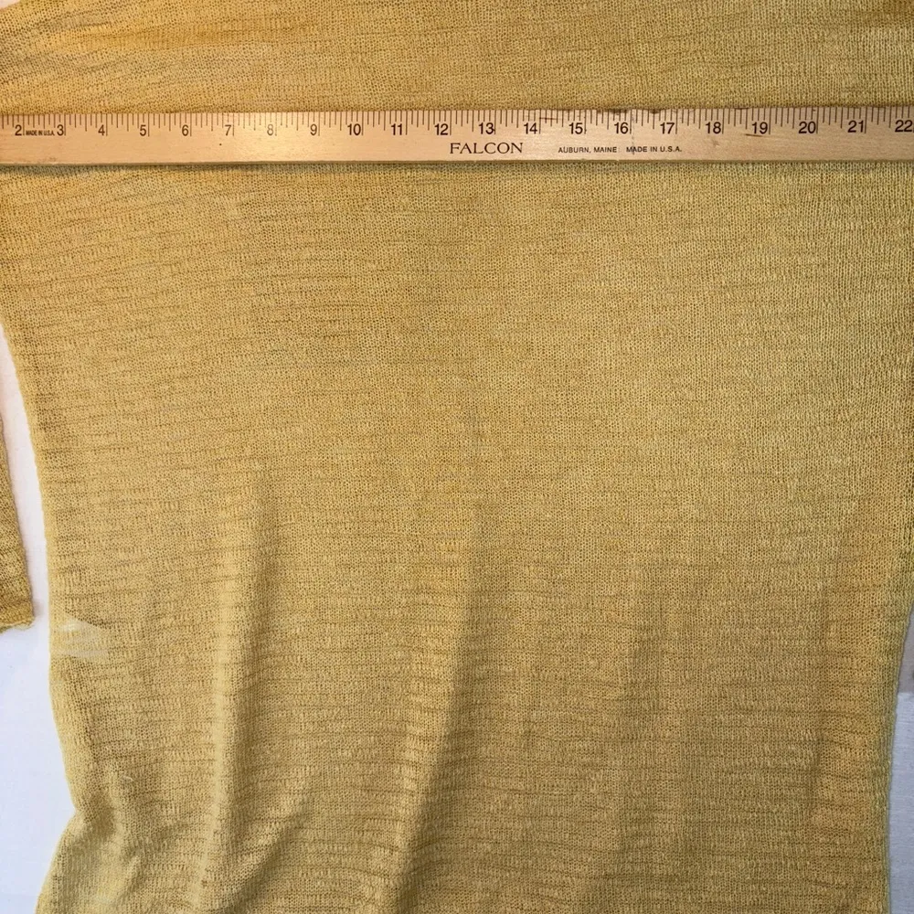 Entro Yellow Crew Neck Sweater Lightweight Knit small - Image 6