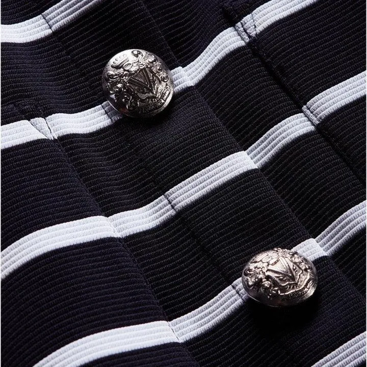 NWT Veronica Beard Kensington Striped Knit Button-Up Jacket Size XS Navy White - Image 16