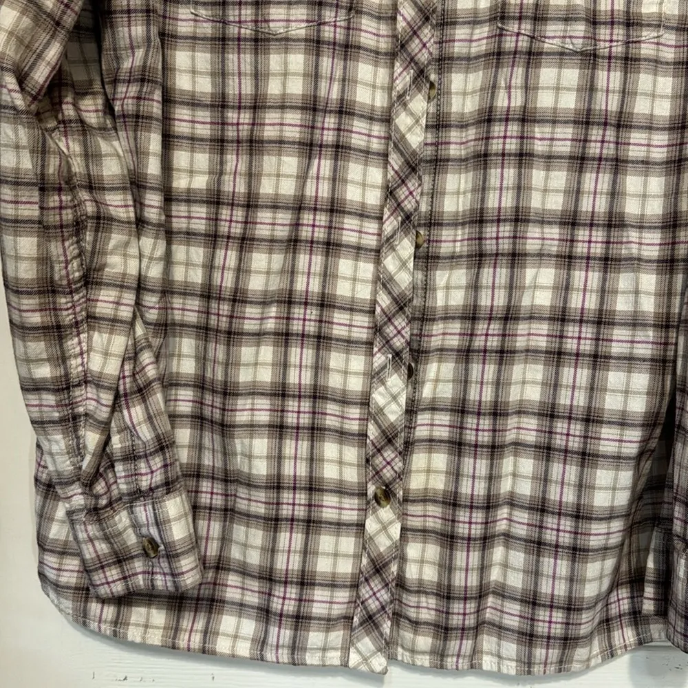 Eddie Bauer Classic Fit Flannel Plaid Button Down Shirt Size Large - Image 4