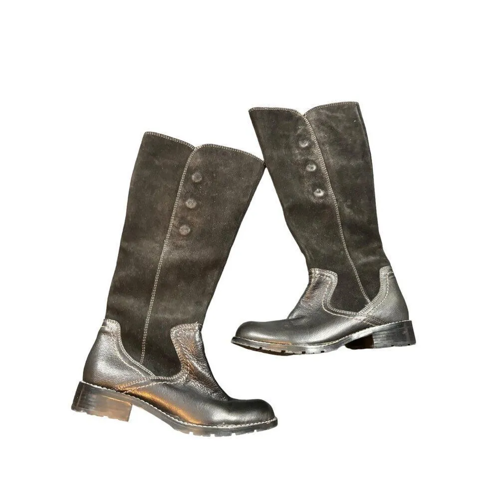 Söfft Burgamo Women's Tall Black Leather & Suede Boots Size 7M Zipper Closure Bu - Image 11