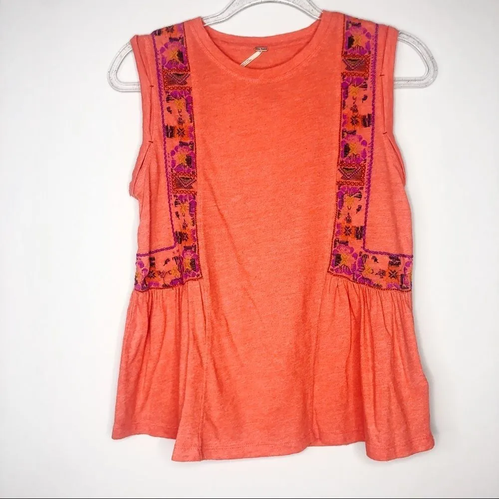 Free People Embroidered Marcy Peplum Top - Image 4