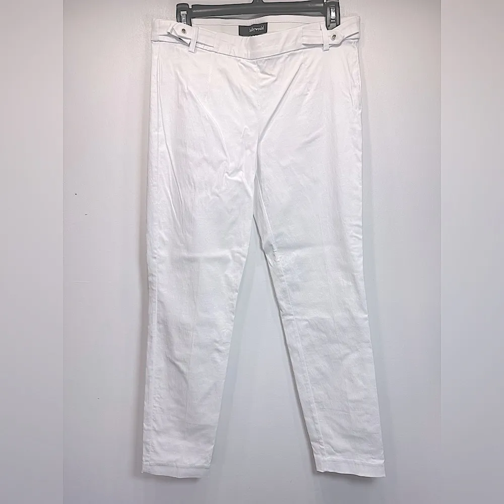 Hollywould White Stretch Pull On Leggings Bodycon Mobwife Size Large - Image 2